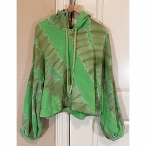 Abacaxi Jungle Tie Dye Hoodie Oversized Balloon Sleeves